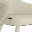 Ver mais imagens de Kit 8 Cadeiras de Jantar Estofada Milano Design Italiano com Encosto Ergonômico - Creme/cinza