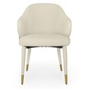 Ver imagem 4 de Kit 8 Cadeiras de Jantar Estofada Milano Design Italiano com Encosto Ergonômico - Creme/cinza