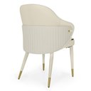 Ver imagem 6 de Kit 8 Cadeiras de Jantar Estofada Milano Design Italiano com Encosto Ergonômico - Creme/cinza