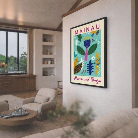 Quadro Canvas Ilha Das Flores Pflanzen 60x40cm Mold Preta