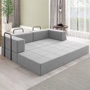 Ver imagem 3 de Sofa Cama Modular 2 Lugares 160 Cm Monaco Linho Cinza Vconcept