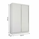 Ver imagem 5 de Guarda Roupa Solteiro 2 Portas de Correr e 2 Gavetas 218x143cm N571 Cor Flex Branco/Macadâmia