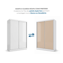 Ver mais imagens de Guarda Roupa Solteiro 2 Portas de Correr e 2 Gavetas 218x143cm N571 Cor Flex Branco/Macadâmia