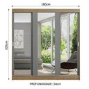 Ver imagem 4 de Guarda-roupa Casal Madesa Reno 3 Portas de Correr de Espelho
