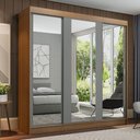 Ver imagem 1 de Guarda-roupa Casal Madesa Reno 3 Portas de Correr de Espelho