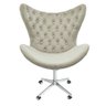 Poltrona Egg Slim Nude Brilho Base Giratória com Rodinhas - 1
