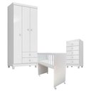Ver imagem 5 de Quarto Bebê 3 Portas com Gaveteiro Ternura Baby e Mini Berço Moisés Alegria com Colchão -