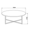 Mesa de Centro Industrial Redonda 70cm - Carvalho/Preto - 4