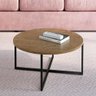 Mesa de Centro Industrial Redonda 70cm - Carvalho/Preto - 1