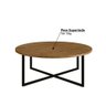 Mesa de Centro Industrial Redonda 70cm - Carvalho/Preto - 3
