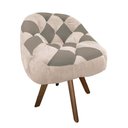 Ver imagem 2 de Poltrona Paloma Escritório Sala Giratória Madeira Suede Bege Rosado e Suede Cappuccino - Dominic Dec