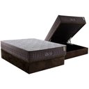 Ver imagem 1 de Cama Box Baú Casal: Colchão Molas Masterpocket Ensacadas New King Brown + Base Crc Suede Brown (