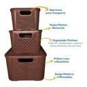 Ver imagem 2 de Caixas/cesto Organizador Rattan Café 17 Litros