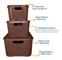 Ver imagem 2 de Caixas/cesto Organizador Rattan Café 17 Litros