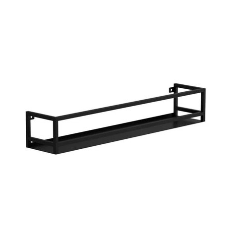 Nicho Prateleira de Parede em Metal para Decoração e Organização 60x10 Una Preto