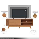 Ver imagem 3 de Rack Bancada Pés Madeira Nuro 160cm Porta Deslizante Mdf/mdp Tv até 60 Freijó G73 - Gran Belo