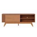 Ver imagem 2 de Rack Bancada Pés Madeira Nuro 160cm Porta Deslizante Mdf/mdp Tv até 60 Freijó G73 - Gran Belo