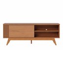Ver imagem 2 de Rack Bancada Pés Madeira Nuro 160cm Porta Deslizante Mdf/mdp Tv até 60 Freijó G73 - Gran Belo