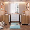 Kit Quarto Bebê Infantil Gêmeos Irmãos Conjunto 2 Berços 3 em 1 Rodízio Cômoda Marrom Madeira - 1