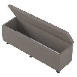 Baú Sapateira Estofada Casal Queen Size 160 Cm Júpiter Linho Skybox Cor Marrom - 3