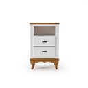 Ver imagem 2 de Mesa de Cabeceira Pés Luiz Xv 2 Gavetas com Nicho Clássico Branco - Imbuia