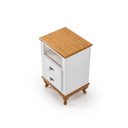 Ver imagem 3 de Mesa de Cabeceira Pés Luiz Xv 2 Gavetas com Nicho Clássico Branco - Imbuia