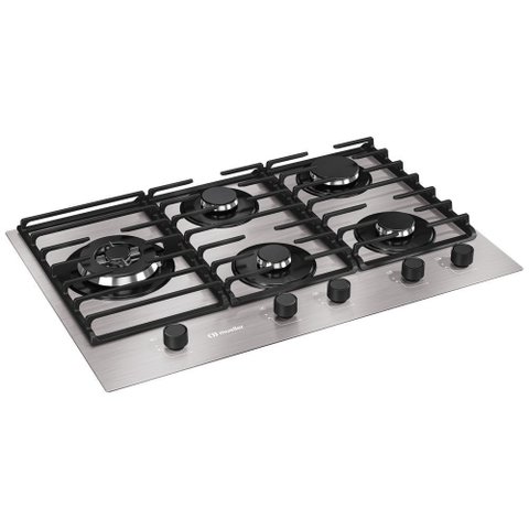 Cooktop Mueller 5 Bocas de Alumínio 77cm com Grade Dupla Mcg5bl Bivolt