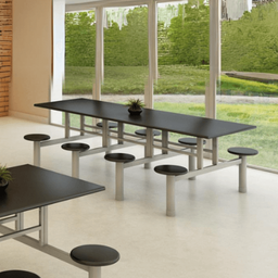 Mesa de Refeitório 8 Lugares com Banco Acoplado - 2