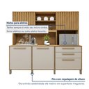 Ver imagem 7 de Armário 5 Portas Ripadas 2 Gavetas Diamante Marrom/Cinamomo/Off White