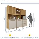 Ver imagem 3 de Armário 5 Portas Ripadas 2 Gavetas Diamante Marrom/Cinamomo/Off White
