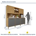 Ver imagem 3 de Armário 5 Portas Ripadas 2 Gavetas Diamante Cinza/Cinamomo/Grafite
