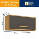 Ver imagem 6 de Armário de Cozinha Aéreo Geladeira Salvador Cinza/Cinamomo/Grafite