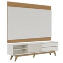Ver imagem 1 de Painel para Tv 75 Pol Chile e Rack Bancada Itália C05 Off White Matte/freijó - Mpozenato