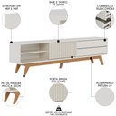 Ver imagem 4 de Painel para Tv 75 Pol Chile e Rack Bancada Itália C05 Off White Matte/freijó - Mpozenato