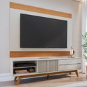 Ver imagem 2 de Painel para Tv 75 Pol Chile e Rack Bancada Itália C05 Off White Matte/freijó - Mpozenato