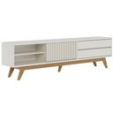 Ver imagem 7 de Painel para Tv 75 Pol Chile e Rack Bancada Itália C05 Off White Matte/freijó - Mpozenato
