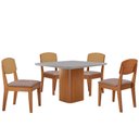 Ver imagem 2 de Mesa de Jantar Eloise 90cm Tampo Mdf Vidro com 4 Cadeiras Copper Premium Moderna Mobília