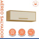 Ver imagem 2 de Armário Aéreo 1 Porta Geladeira Salvador Marrom/Cinamomo/Off White