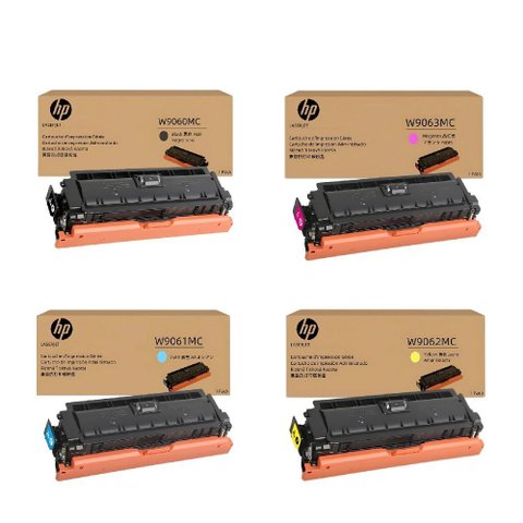 Kit 4 Toners Hp W9060mc Original W9061mc W9062mc W9063mc Cmyk E55040 55040 E57540 57540