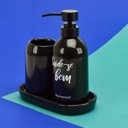 Ver imagem 2 de Kit Banheiro Lavabo 3 peças preto fosco Cuide-se Bem