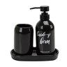 Kit Banheiro Lavabo 3 peças preto fosco Cuide-se Bem - 1