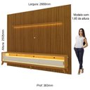 Ver imagem 5 de Rack com Painel para Tv até 85 Polegadas Led 3 Gavetas com Pés em Madeira Maciça 270cm Requinte