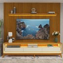 Ver imagem 7 de Rack com Painel para Tv até 85 Polegadas Led 3 Gavetas com Pés em Madeira Maciça 270cm Requinte