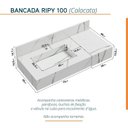 Ver imagem 3 de Bancada em Porcelanato 100cm com Cuba Esculpida Ripy Yescasa Branco/Calacata