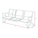 Ver imagem 7 de Cadeira Longarina Aeroporto Cromada 3 Lugares