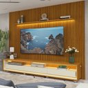Ver imagem 1 de Rack com Painel para Tv até 85 Polegadas Led 3 Gavetas com Rodízios 270cm Requinte