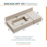 Bancada em Porcelanato 100cm com Cuba Esculpida Ripy - 4