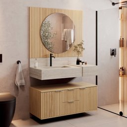 Bancada em Porcelanato 100cm com Cuba Esculpida Ripy - 1