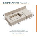 Ver imagem 3 de Bancada em Porcelanato 100cm com Cuba Esculpida Ripy Bege/Travertino Yescasa
