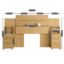 Ver imagem 2 de Cabeceira Casal Extensível com 2 Mesas de Cabeceira 4 Gavetas com Tomada Síria